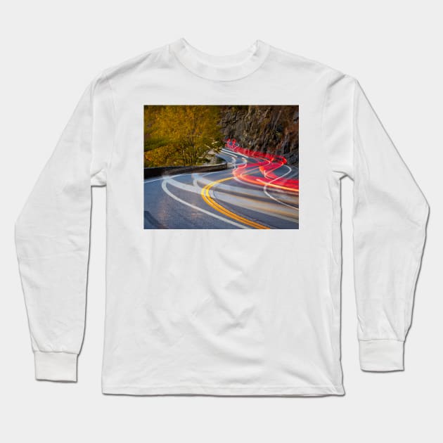 Car Trails at the Hawk's Nest Long Sleeve T-Shirt by jforno